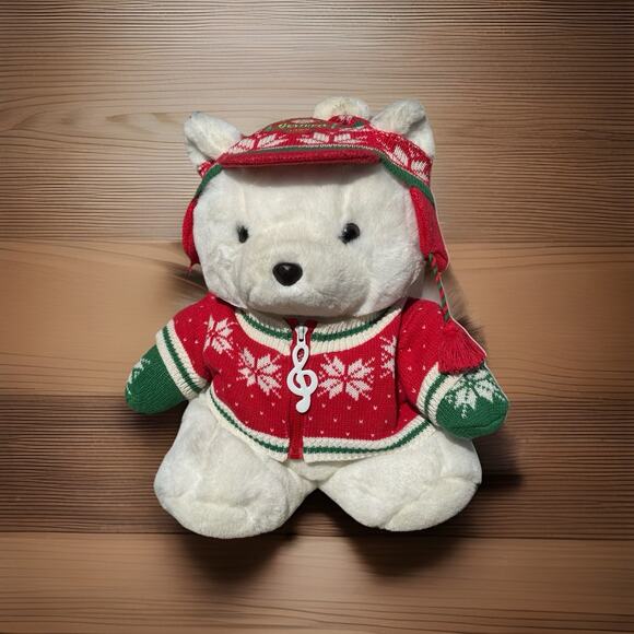 1992 Santa Bear Dayton Hudson Holiday Sing-Along Santabear Sweater - Picture 1 of 3